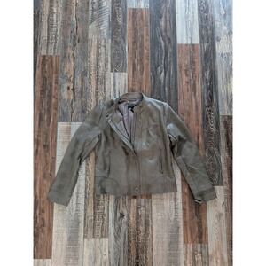 Bernardo Women's Long Sleeve Brown Faux Leather Jacket Size Large